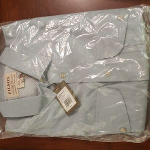 NWT Filson Twin Lakes Sport Mens Hiking Shirt XL, Light Blue